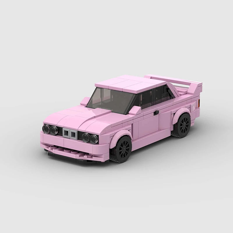 Pink BMW M3 E30 Racing vehicle Brick set
