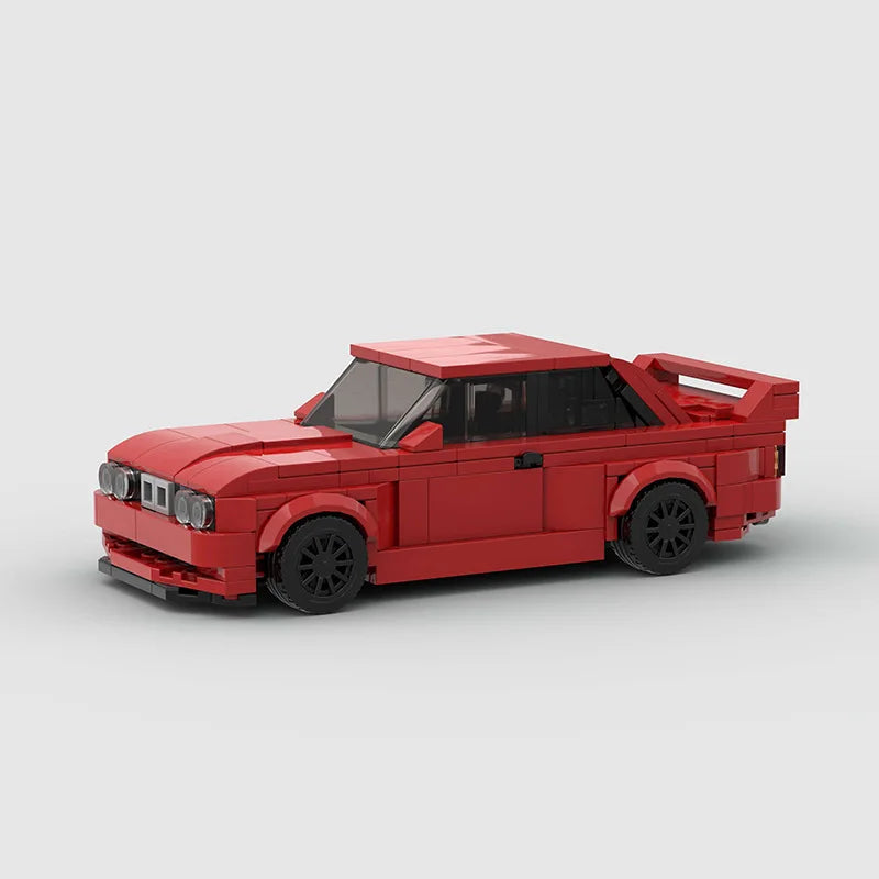 Red BMW M3 E30 Racing vehicle Brick set
