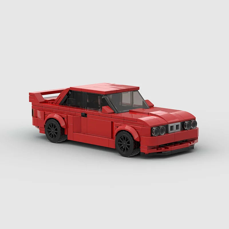 Red BMW M3 E30 Racing vehicle Brick set