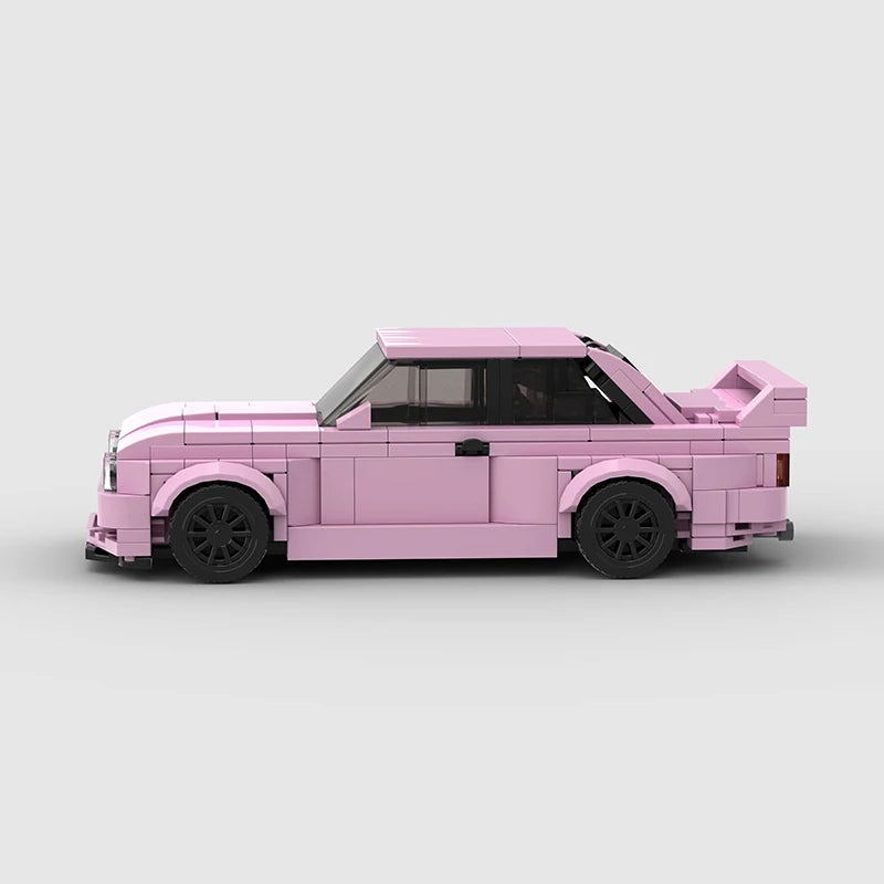 Pink BMW M3 E30 Racing vehicle Brick set
