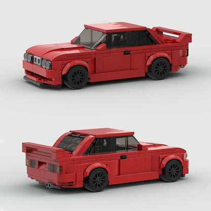 Red BMW M3 E30 Racing vehicle Brick set