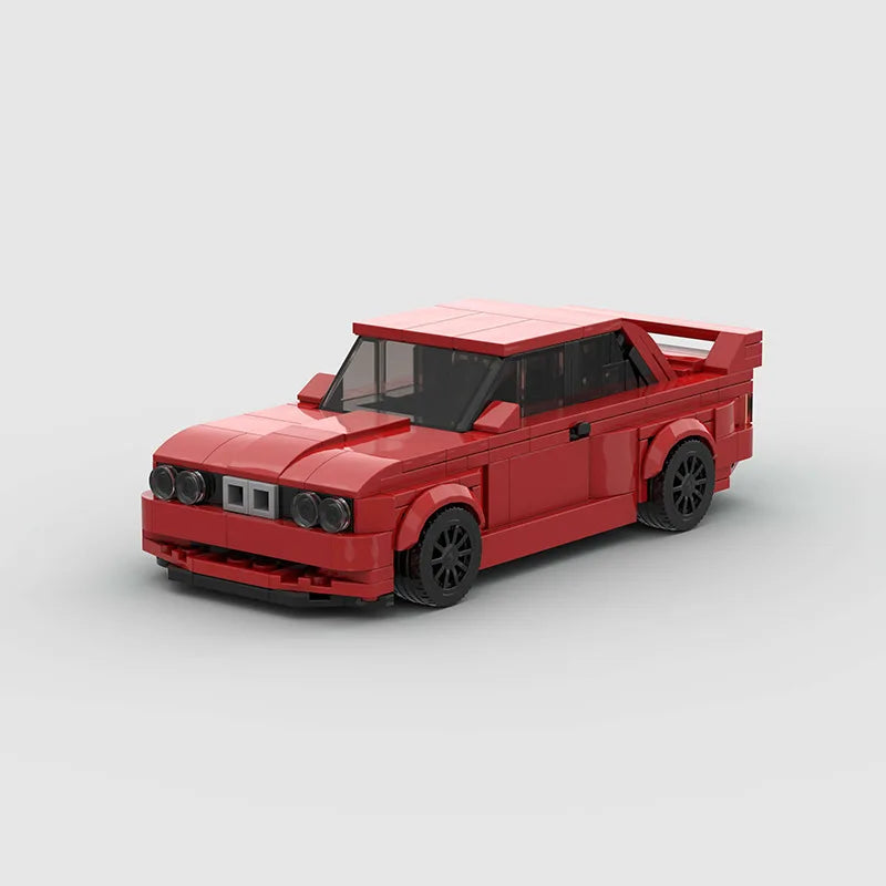Red BMW M3 E30 Racing vehicle Brick set
