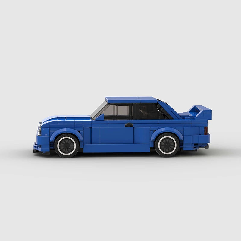 Blue BMW M3 E30 Racing vehicle Brick set