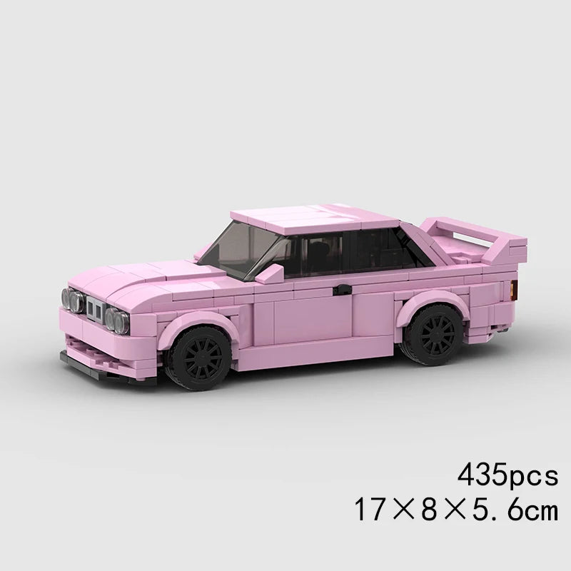 Pink BMW M3 E30 Racing vehicle Brick set