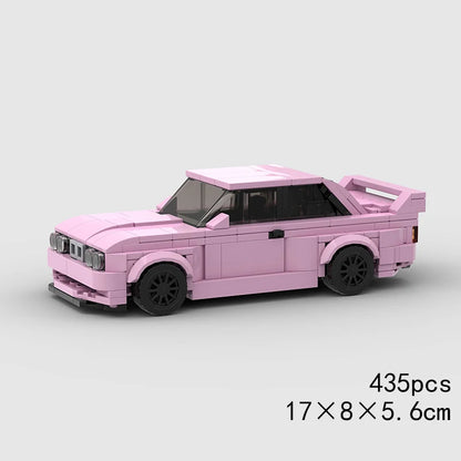 Pink BMW M3 E30 Racing vehicle Brick set
