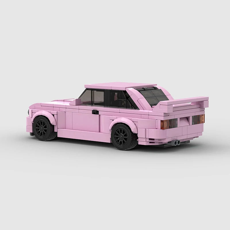 Pink BMW M3 E30 Racing vehicle Brick set