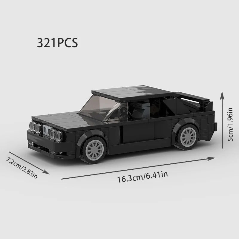 Black BMW M3 E30 Racing vehicle Brick set