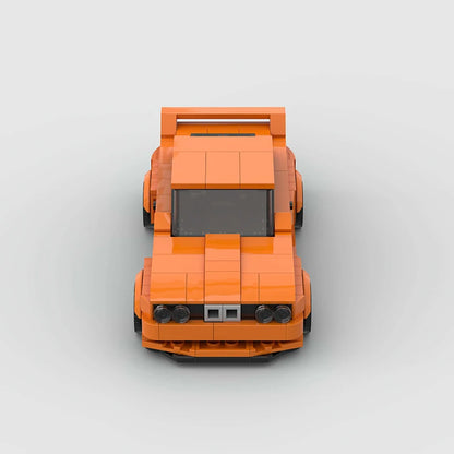 Orange BMW M3 E30 Racing vehicle Brick set